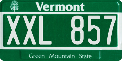 VT license plate XXL857