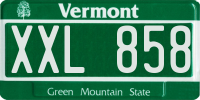 VT license plate XXL858
