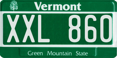 VT license plate XXL860