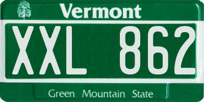 VT license plate XXL862
