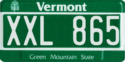 VT license plate XXL865
