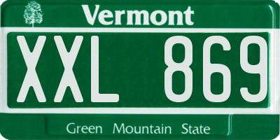VT license plate XXL869