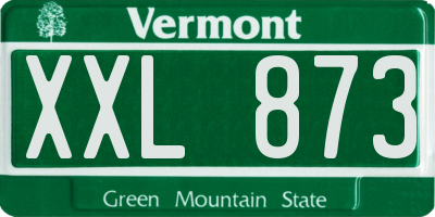 VT license plate XXL873