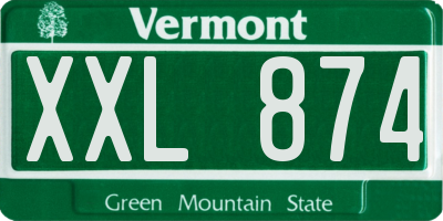 VT license plate XXL874
