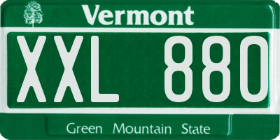 VT license plate XXL880