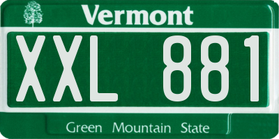 VT license plate XXL881