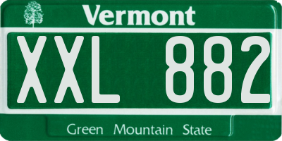 VT license plate XXL882