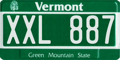 VT license plate XXL887