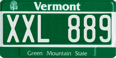 VT license plate XXL889