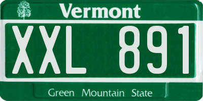 VT license plate XXL891