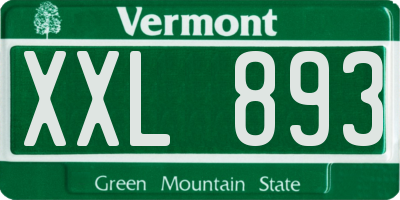 VT license plate XXL893