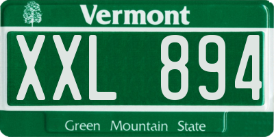 VT license plate XXL894