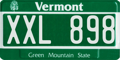 VT license plate XXL898