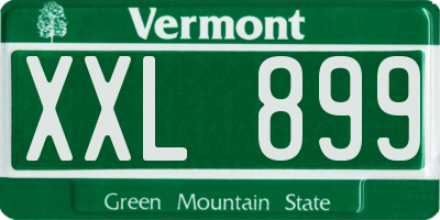 VT license plate XXL899