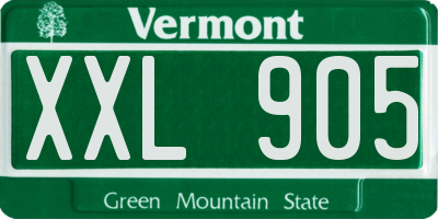 VT license plate XXL905