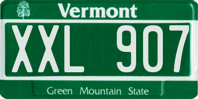 VT license plate XXL907