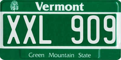 VT license plate XXL909