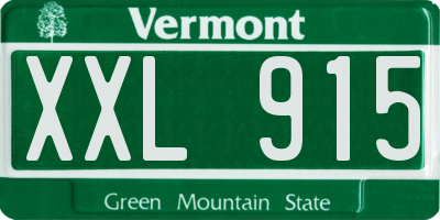 VT license plate XXL915
