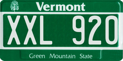 VT license plate XXL920