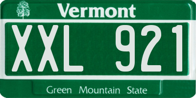 VT license plate XXL921