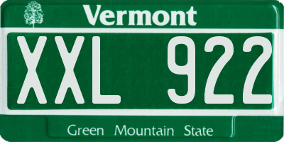 VT license plate XXL922