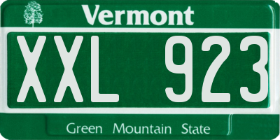 VT license plate XXL923