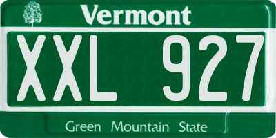 VT license plate XXL927