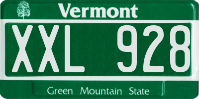 VT license plate XXL928