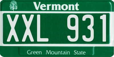 VT license plate XXL931