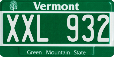 VT license plate XXL932