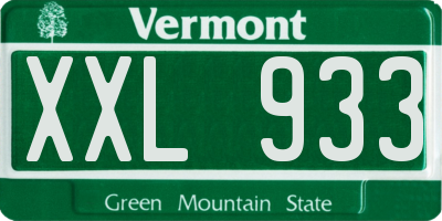 VT license plate XXL933