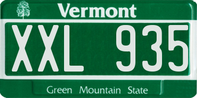 VT license plate XXL935