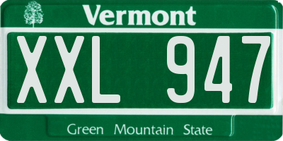 VT license plate XXL947