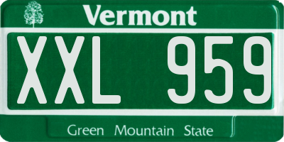 VT license plate XXL959
