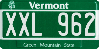 VT license plate XXL962