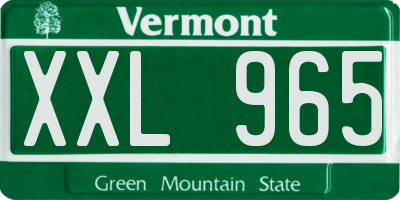 VT license plate XXL965
