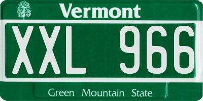 VT license plate XXL966