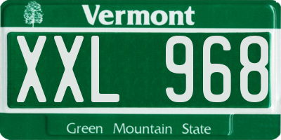 VT license plate XXL968