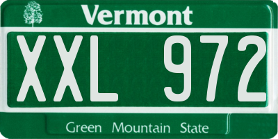 VT license plate XXL972