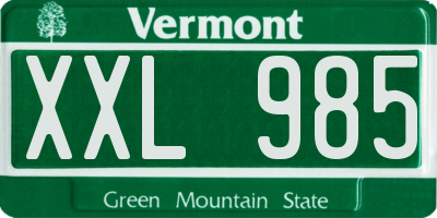 VT license plate XXL985