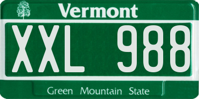 VT license plate XXL988