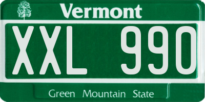 VT license plate XXL990