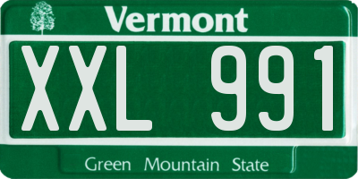 VT license plate XXL991