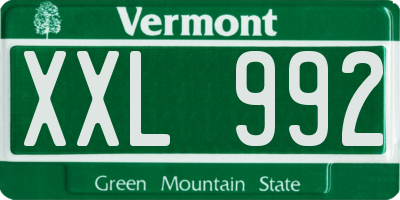VT license plate XXL992