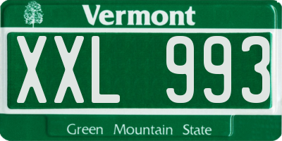 VT license plate XXL993