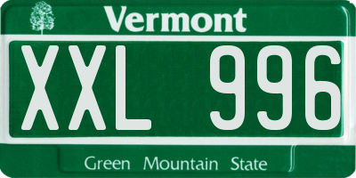 VT license plate XXL996