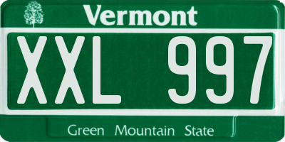 VT license plate XXL997
