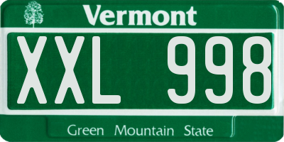 VT license plate XXL998