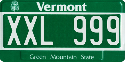 VT license plate XXL999