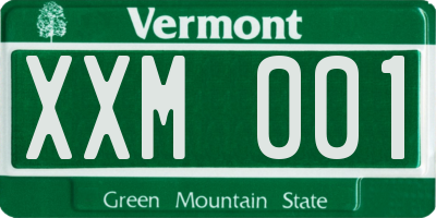 VT license plate XXM001